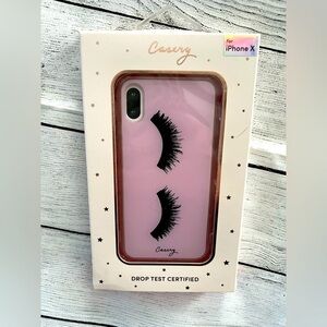 Casery IPhone X Case Pink Eye Lashes Drop Proof NWT